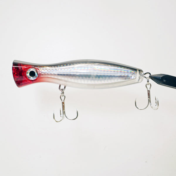 5" Topwater CHUGGER -BLACK/RED - Free 2X strong trebles - FREE SHIPPING - Buy More and Save.