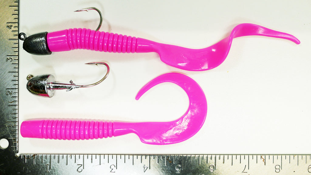 20 Pcs Curly Tail Grub Fishing Lures Kits Jig Head Hooks, Worm
