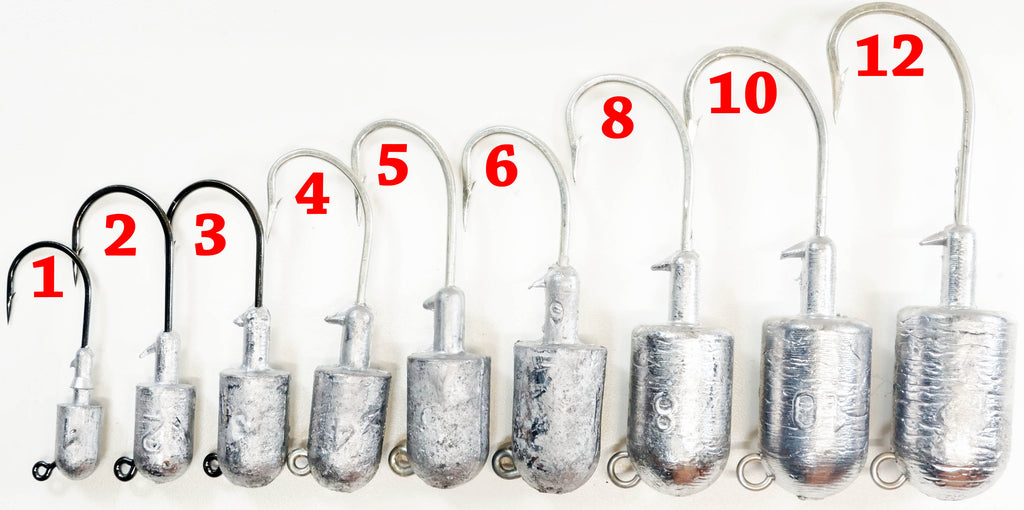50 Jig Heads – 1/8 Oz, Size #1 Mustad Bronze Hooks – No Collar – Made In USA