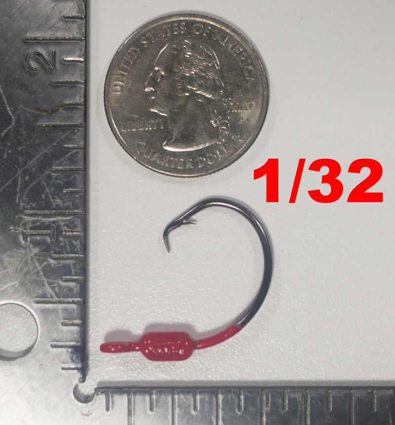 RED - WEIGHTED CIRCLE HOOK JIGS
