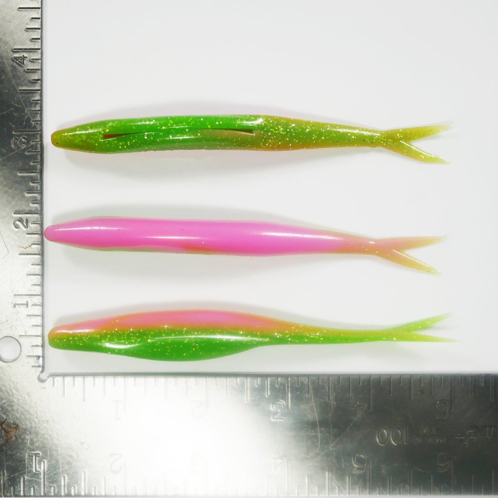 electric chicken fishing lures 5" Fluke Soft Plastic - ELECTRIC CHICKEN - 20 pack