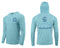 (FREE MASK) LIVE BAIT MATTERS HOODED - Aqua Blue - 50+ UPF - Long Sleeve Performance Shirt - 100% Polyester - FREE DELIVERY