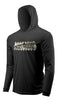 (FREE MASK) TARPON SCALES HOODED - Black - 50+ UPF - Long Sleeve Performance Shirt - 100% Polyester - FREE DELIVERY