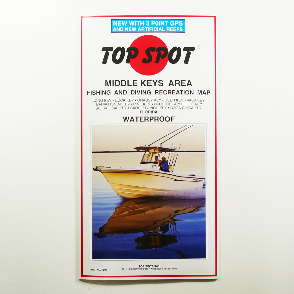 N208 - MIDDLE KEYS - Top Spot Fishing Maps - FREE SHIPPING – All About The  Bait