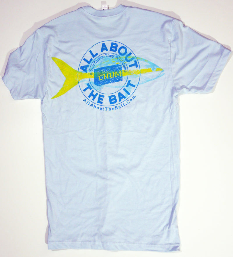 Chum/Yellowtail Snapper Short Sleeve T-shirt - Light Blue Color - 100% Combed Ringed-Spun Fine Jersey Cotton (FREE SHIPPING)