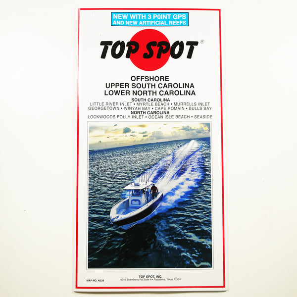 N238 OFFSHORE UPPER SOUTH CAROLINA LOWER NORTH CAROLINA - Top Spot Fishing Maps - FREE SHIPPING