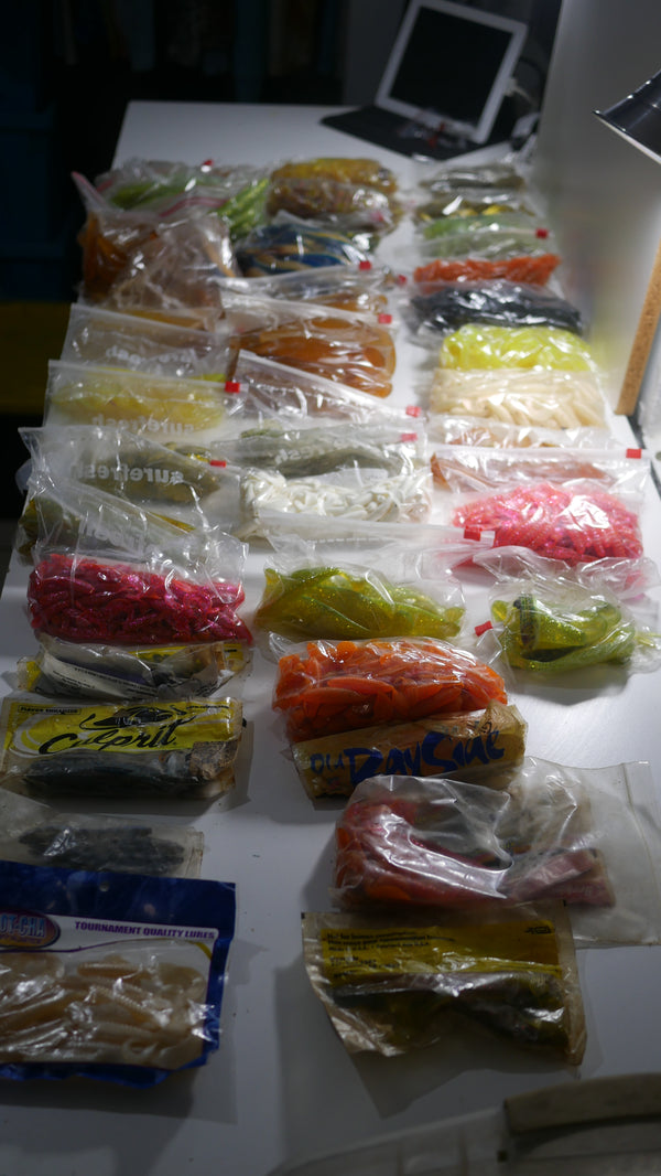 21 pounds of soft plastic baits