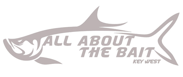"All About The Bait" Tarpon - Transfer Sticker - SILVER - 7"