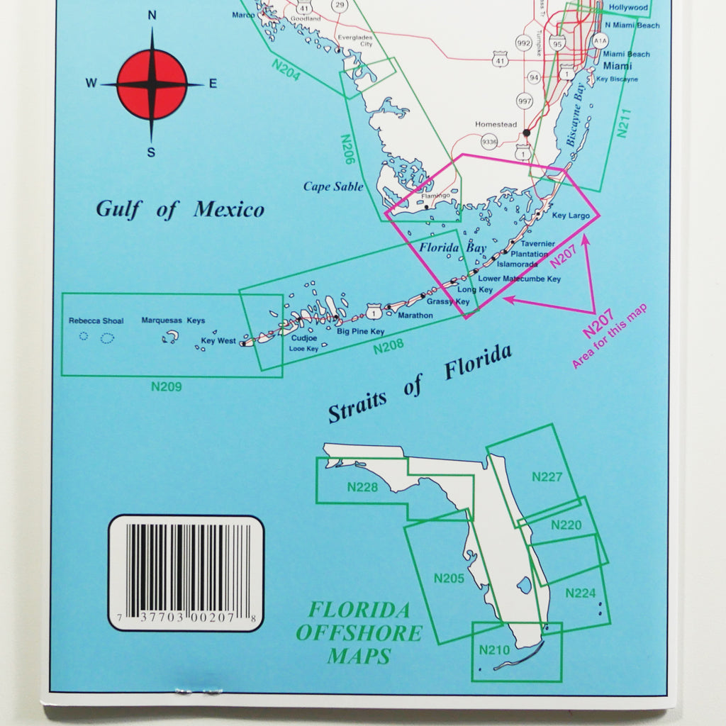 Top Spot N-209 Lower Keys Area Fishing Map 