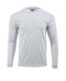 (NO LOGO) PLAIN HOODED - ALUMINUM - 50+ UPF - Long Sleeve Performance Shirt - 100% Polyester - FREE DELIVERY