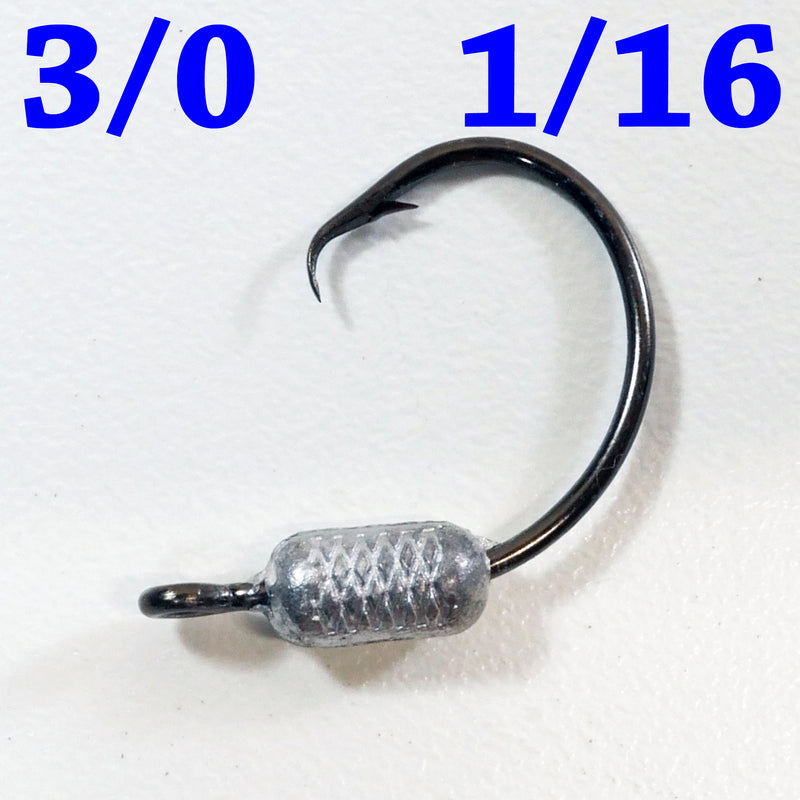 3/0 UNPAINTED MUSTAD WEIGHTED CIRCLE HOOK JIGS