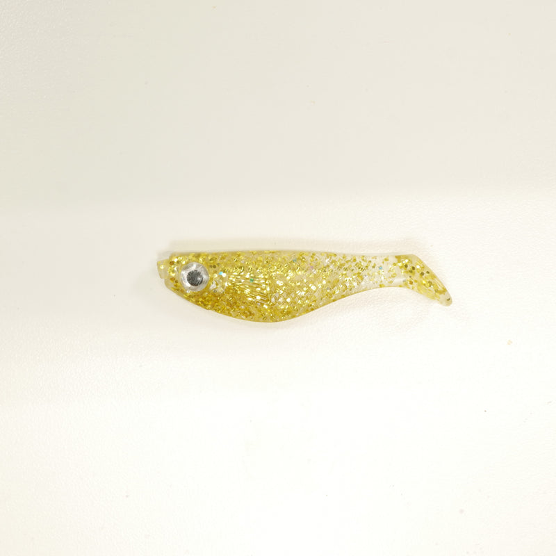 NEW. AATB 2 5/8" Paddletail Soft Plastic Pilchard/Shad - GOLD Glitter - 20 or 40 pack - FREE SHIPPING