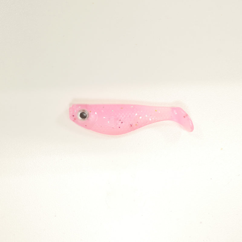 NEW. AATB 2 5/8" Paddletail Soft Plastic Pilchard/Shad - PINK Glitter - 20 or 40 pack - FREE SHIPPING