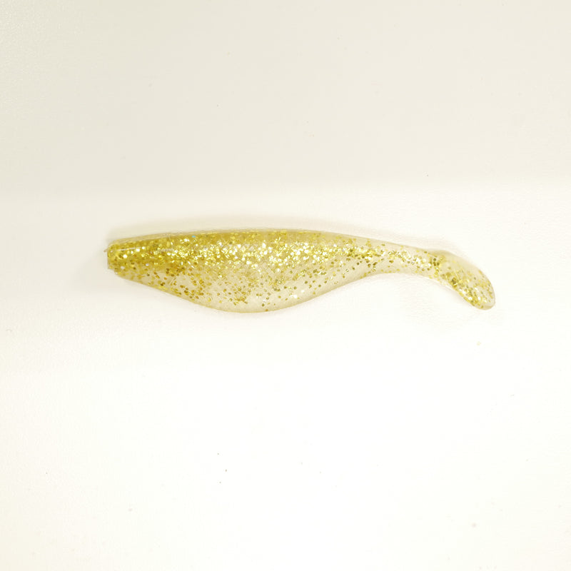 NEW. AATB 4" Paddletail Soft Plastic Pilchard/Shad - GOLD Glitter - 20 or 40 pack - FREE SHIPPING