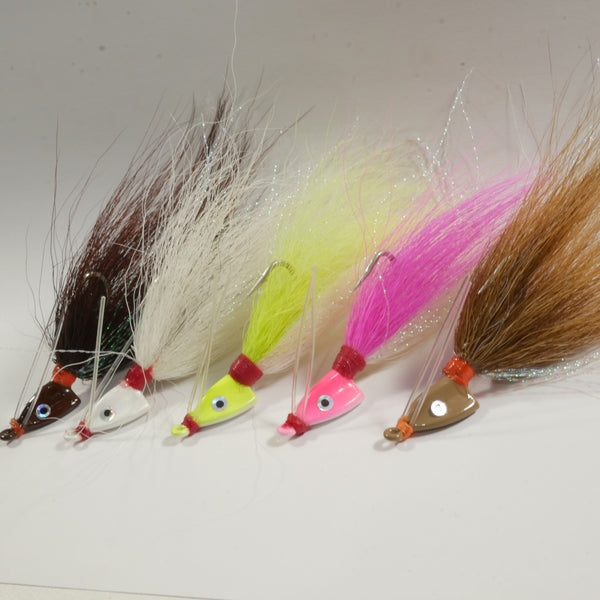 (SAMPLE PACK) BONEFISH BUCKTAIL (30° ANGLED) - 1/4 oz - 2 each (10 pack) or 4 each (20 pack).  FREE SHIPPING