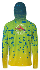 NEW (Free Mask & Sticker) MAHI SKIN HOODED - Dye Sublimated - 50+ UPF - Long Sleeve Performance Shirt - 100% Polyester - FREE DELIVERY