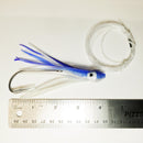 Blue/White - Tuna Bites - 4" rigged and weighted squid skirt.  1-$10, 2-$16 ($8 each), 3-$15 ($5 each).
