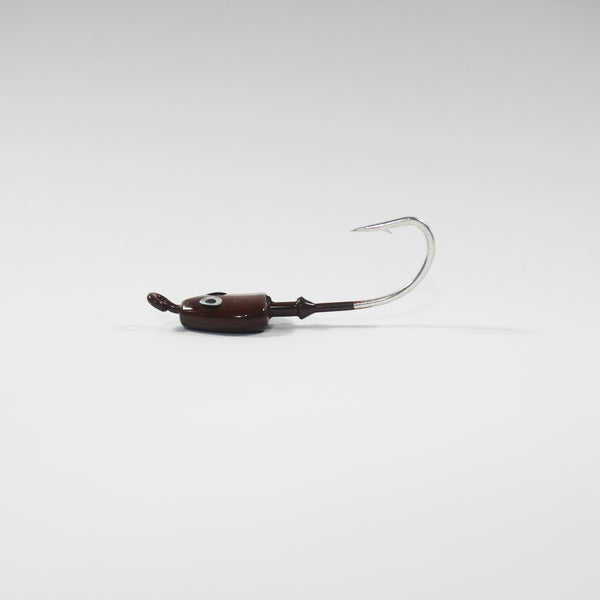 (BROWN) BONEFISH JIGHEAD (STRAIGHT) - 1/4 oz - 3, 5, or 10 pack.  FREE SHIPPING