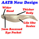NEW. AATB 4" Paddletail Soft Plastic Pilchard/Shad - Silver Glitter - 20 or 40 pack - FREE SHIPPING