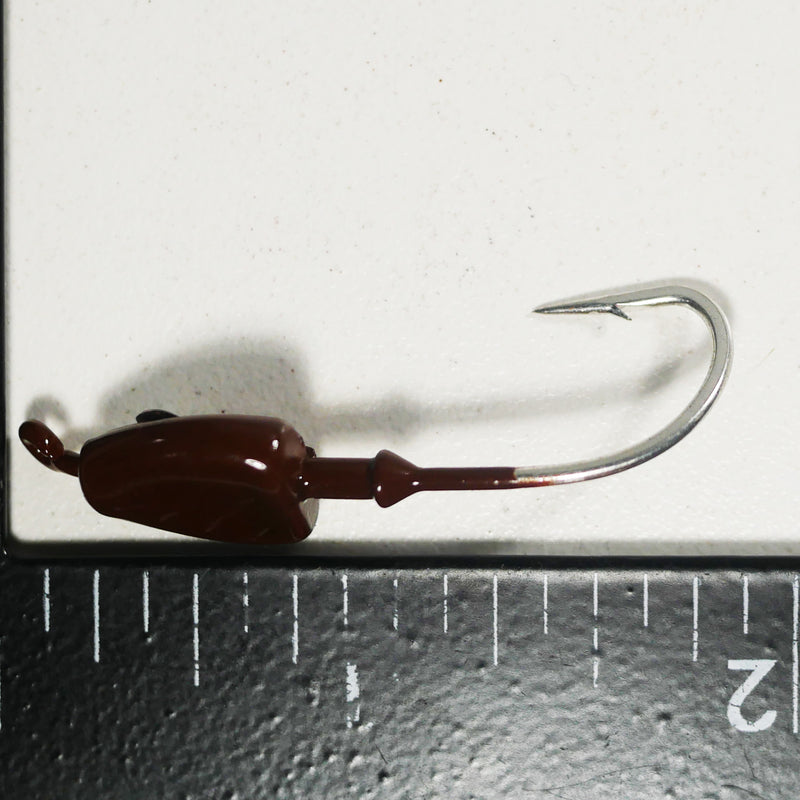 (BROWN) BONEFISH JIGHEAD (STRAIGHT) - 1/4 oz - 3, 5, or 10 pack.  FREE SHIPPING