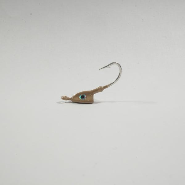 (TAN) BONEFISH JIGHEAD (30° ANGLED) - 1/4 oz - 3, 5, or 10 pack.  FREE SHIPPING