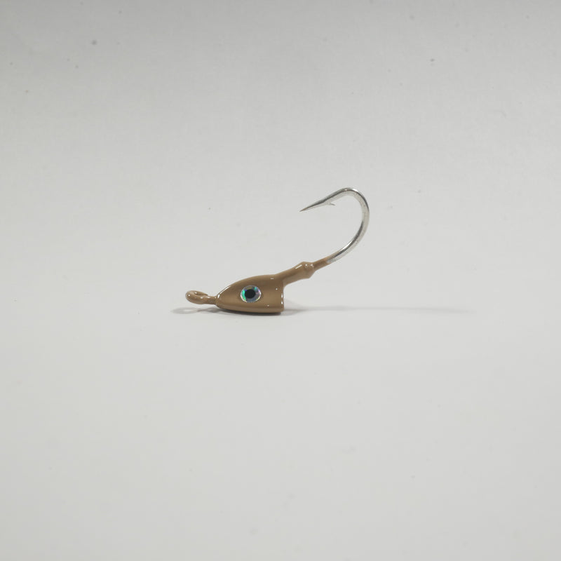(TAN) BONEFISH JIGHEAD (30° ANGLED) - 1/4 oz - 3, 5, or 10 pack.  FREE SHIPPING