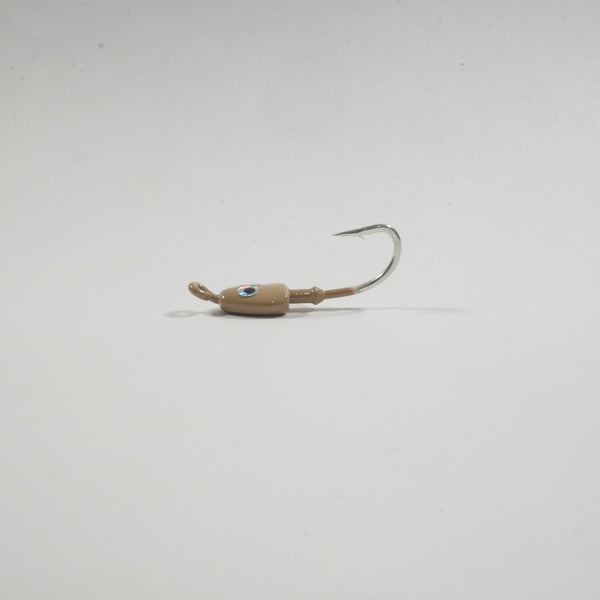 (TAN) BONEFISH JIGHEAD (STRAIGHT) - 1/4 oz - 3, 5, or 10 pack.  FREE SHIPPING