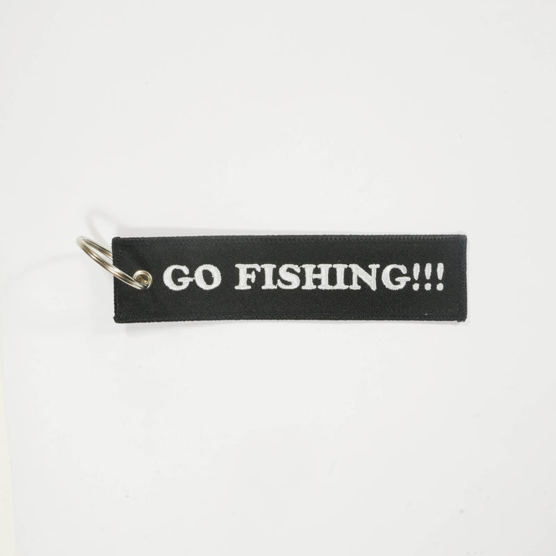 Embroidery Key Tag - "Go Fishing!!!" $5 with any purchase - FREE SHIPPING.