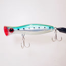 5" Topwater CHUGGER -BLUE/RED - Free 2X strong trebles - FREE SHIPPING - Buy More and Save.