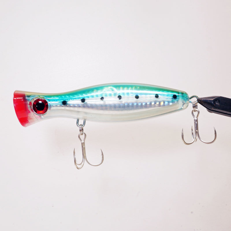 5" Topwater CHUGGER -BLUE/RED - Free 2X strong trebles - FREE SHIPPING - Buy More and Save.