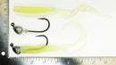 GROUPER RIG - 8/0 2X 1 OZ FISHHEAD JIGHEAD (qty 2 or 6) WITH 8" CURLY TAIL GRUB (qty 10 or 20) GLOW, PINK, WHITE and CHARTREUSE.