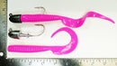 GROUPER RIG - 2.0 oz BULLETHEAD JIGHEAD (qty 2 or 6) WITH 8" CURLY TAIL GRUB (qty 10 or 20) GLOW, PINK, WHITE and CHARTREUSE.