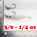 NEW (Silver) 4" Paddletail Soft Plastic (qty 20 or 40) + AATB Jighead (qty 5 or 10) + Eye Pack - COMBO PACK .  FREE SHIPPING.