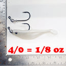 NEW (Glow) 4" Paddletail Soft Plastic (qty 20 or 40) + AATB Jighead (qty 5 or 10) + Eye Pack - COMBO PACK .  FREE SHIPPING.