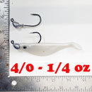 NEW (Glow) 4" Paddletail Soft Plastic (qty 20 or 40) + AATB Jighead (qty 5 or 10) + Eye Pack - COMBO PACK .  FREE SHIPPING.