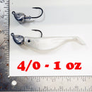 NEW (GLOW) 4" Paddletail Soft Plastic (qty 20 or 40) + AATB Jighead (qty 5 or 10) + Eye Pack + Eye Dip - COMBO PACK .  FREE SHIPPING.