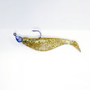 NEW (GOLD) 4" Paddletail Soft Plastic (qty 20 or 40) + AATB Jighead (qty 5 or 10) JIGHEAD COMBO PACK.  FREE SHIPPING.