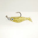 NEW (Gold) 2 5/8" Paddletail Soft Plastic (qty 20 or 40) + AATB Jighead (qty 5 or 10) + Eye Pack - COMBO PACK .  FREE SHIPPING.