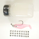 NEW (PINK) 2 5/8" Paddletail Soft Plastic (qty 20 or 40) + AATB Jighead (qty 5 or 10) + Eye Pack + Eye Dip - COMBO PACK .  FREE SHIPPING.