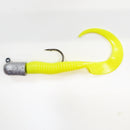 GROUPER RIG - 3 oz Mustad 32786 BULLETHEAD JIGHEAD (qty 2 or 6) WITH 8" CURLY TAIL GRUB (qty 10 or 20)