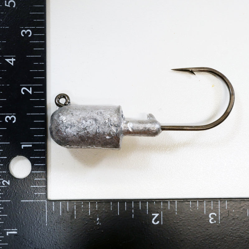 GROUPER RIG - 3 oz Mustad 32786 BULLETHEAD JIGHEAD (qty 2 or 6) WITH 8" CURLY TAIL GRUB (qty 10 or 20)