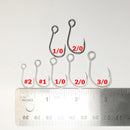 Black 2/0 Inline Hooks for Treble Hook Replacement