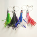 BLACK/PURPLE - Squid Skirt Feather Rig - 4" - Buy more and save. 1 - $15, 2 - $22 ($11 each), 3 - $30 ($10 each).