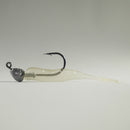 1/4 oz - 3/0 FISH HEAD JIGHEAD (qty 5) + AATB / Esky 3" Soft Plastic Shrimp (qty 25) - GLOW