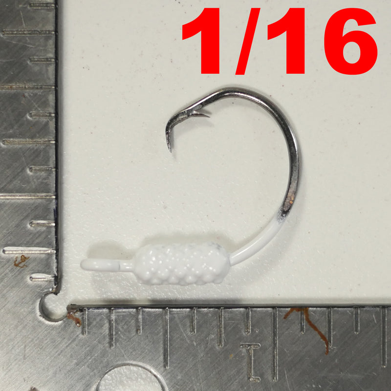 3 16 weighted hook size 5 0 4/0 & 5/0 WHITE