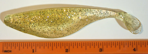 4" Paddletail Soft Plastic Pilchard/Shad - Gold Glitter - 20 or 40 pack