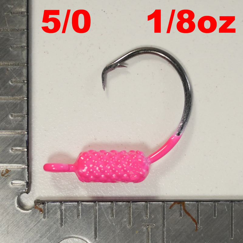 PINK - WEIGHTED CIRCLE HOOK JIGS – All About The Bait