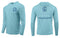 (BLEM) 3XL LIVE BAIT MATTERS HOODED - Aqua Blue - 50+ UPF - Long Sleeve Performance Shirt - 100% Polyester - FREE DELIVERY