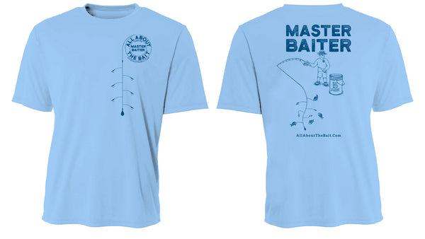 MASTER BAITER - T-Shirt - Light Blue - Hanes Comfort Soft - 100% Cotton - FREE SHIPPING