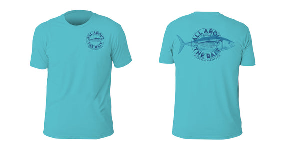 Pilchard/Blackfin Tuna Short Sleeve T-shirt - Tahiti Blue Color - 100% Combed Ringed-Spun Fine Jersey Cotton (FREE SHIPPING)